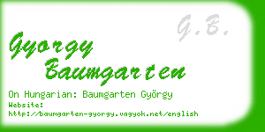 gyorgy baumgarten business card